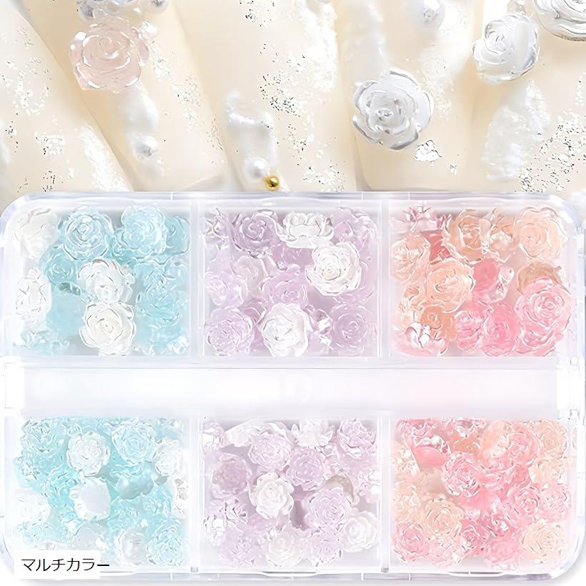 【楽天ランキング1位入賞】ネイルパーツ ネイルシール 薔薇 バラ 花 可愛い 花輪 装飾 ガーランド (マルチカラー)