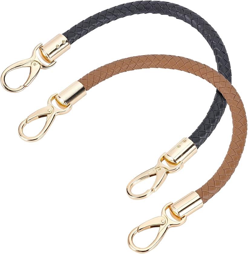 Ph Pandahall バッグ持ち手 レザー製 バッグハンドル 取っ手 2スタイル 交換用ハンドル 2個セット(混合色)