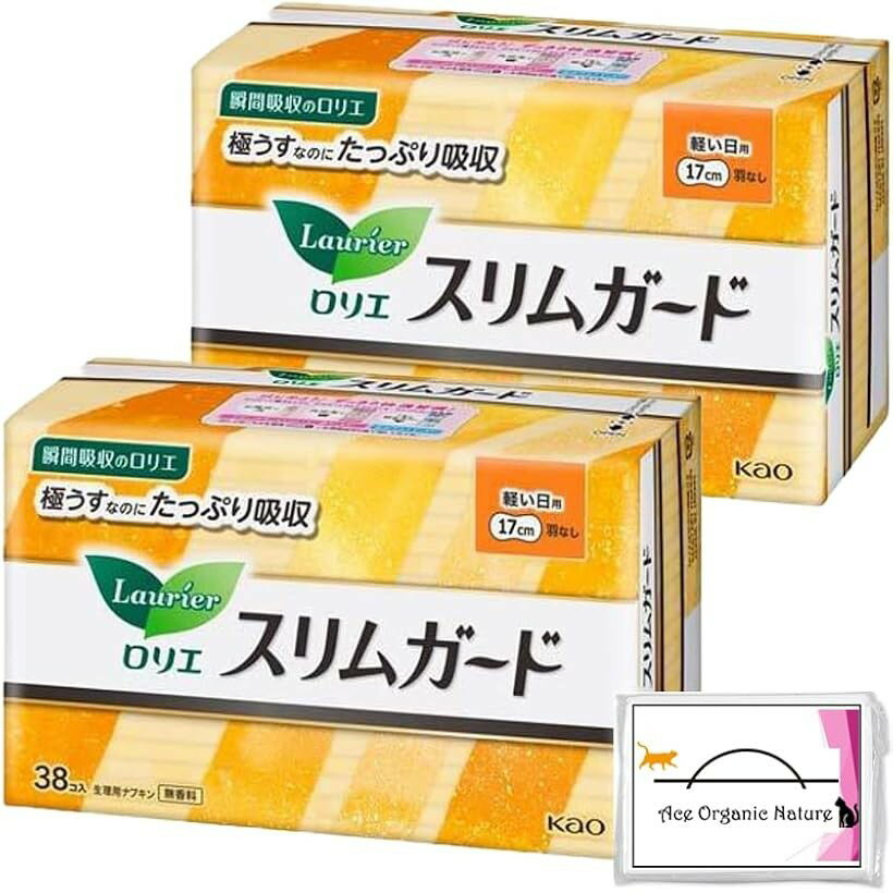 まとめ買い スリムガード 軽い日用 羽なし 無香料 17cm 38枚 x 2個セット 合計76枚おまけ 特製ティッシュ付