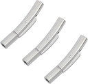 約6個 2mm穴径 25mm コラム 304ステンレス クラスプ バヨネット式 プレス式(ネックレス 留め具 ステンレス留め金 紐の留, 穴径2mm)