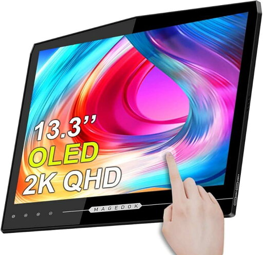 2K 有機elモバイルモニター タッチ Eleduino 13.3インチ OLED モバイルディスプレイ 2560x1440 100% DCI-P3 薄型液晶パネル Type-C/mini HDMI/スタンドカバー付き 2K 有機elモバイルモニター タッチ Eleduino 13.3インチ OLED モバイルディスプレイ 2560x1440 100% DCI-P3 薄型液晶パネル Type-C/mini HDMI/スタンドカバー付き