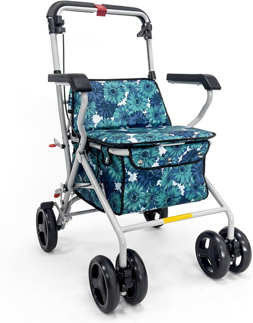 シルバーカー 軽量 折りたたむ おしゃれ 高齢者用 手押し車 歩行車 買い物カート CP-T003M(緑)