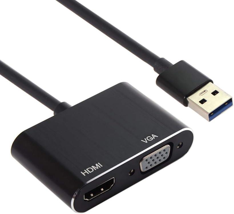 USB3.0 TO VGA HDMIアダプタ vga変換アダプタ デュアルディスプレイ アダプター モニター プロジェクター HDTV用 1080P対応 Windows7/8/10に対応