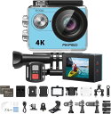 EK7000 アクションカメラ 4K30FPS 20MP 水中カメラ WiFi搭載 Type-C外部マイク対応 30M防水 HDMI出力 170度広角レンズ リモコン付き(ブルー)(2)