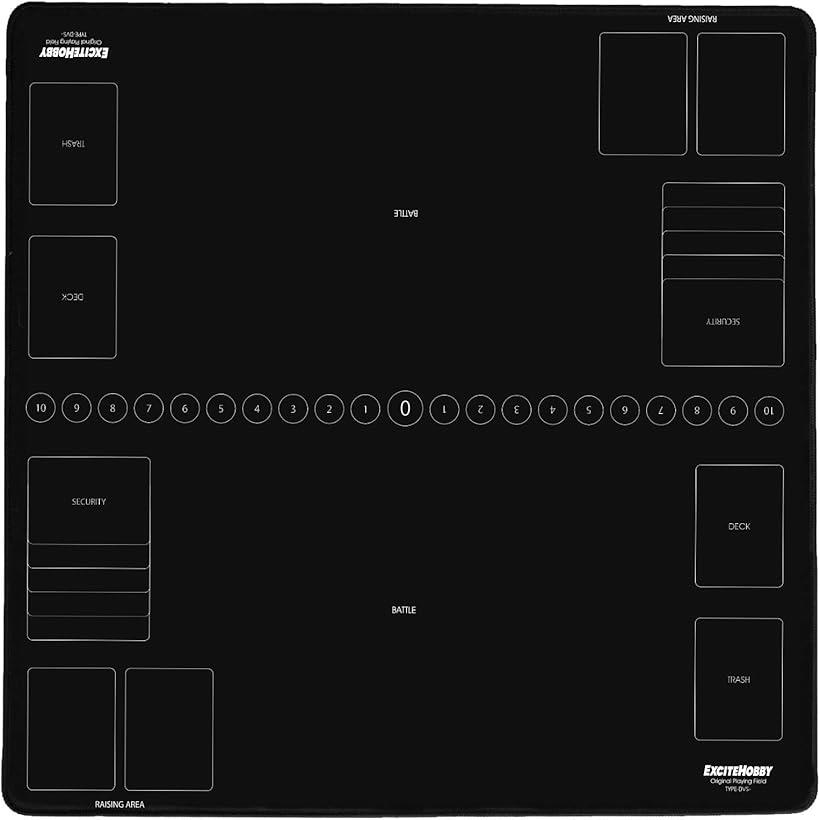 EXCITE HOBBY プレイマット シンプルデザイン カードゲーム 滑りにくい めくりやすい バトルフィールド 60cmx60cm デジモン (黒)