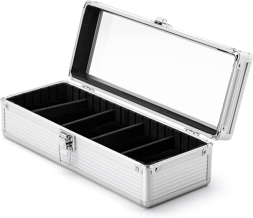 October1st 腕時計 ケース 5本用 収納 アルミ ボックス メンズ 持ち運び 保管 インテリア用 Watch Box ..