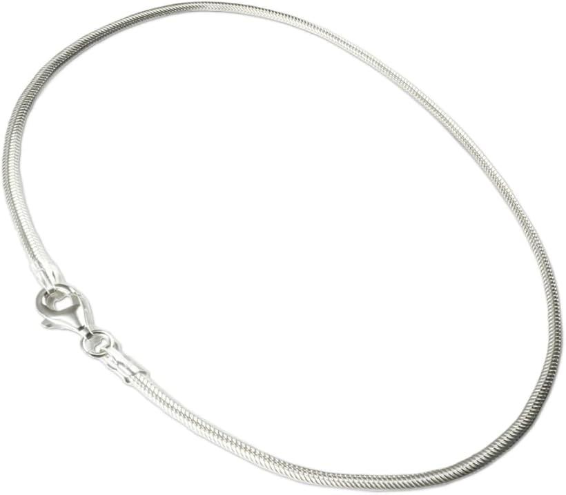 シルバー 925 スネーク チェーン アンクレット シンプル ミサンガ レディース メンズ 26 (シルバー)