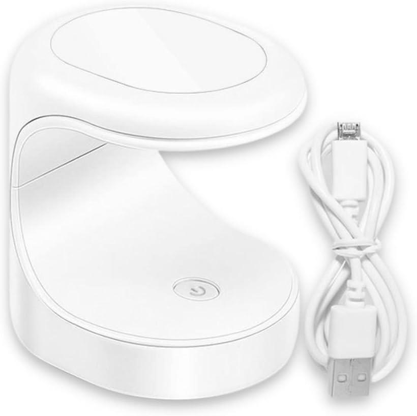 LED & UVライト ミニ ジェルネイル 仮止め ネイルライト レジン 硬化ライト(White)
