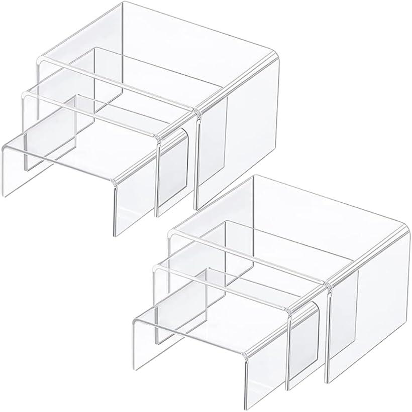 アクリルスタンド フィギュア 台座 展示用 透明 ディスプレイ アクリル台 6個セット(透明)