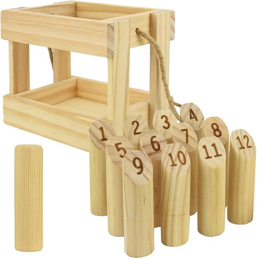 WTH アウトドアゲーム 収納箱付き 持ち運び 軽量 レクリエーション 子供 大人 木製 室内/室外