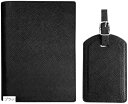 パスポートカバー パスポートケース パスポット入れ 旅行用スーツケースタグ 荷物タグ PUレザー製 Black(ブラック, Large)