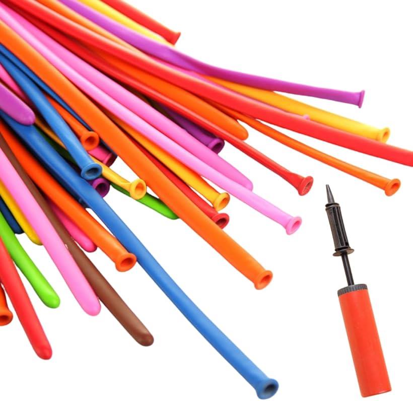 バルーンアート 風船 ツイストバルーン ロングサイズ イベント 景品 空気入れ付き 600本入り