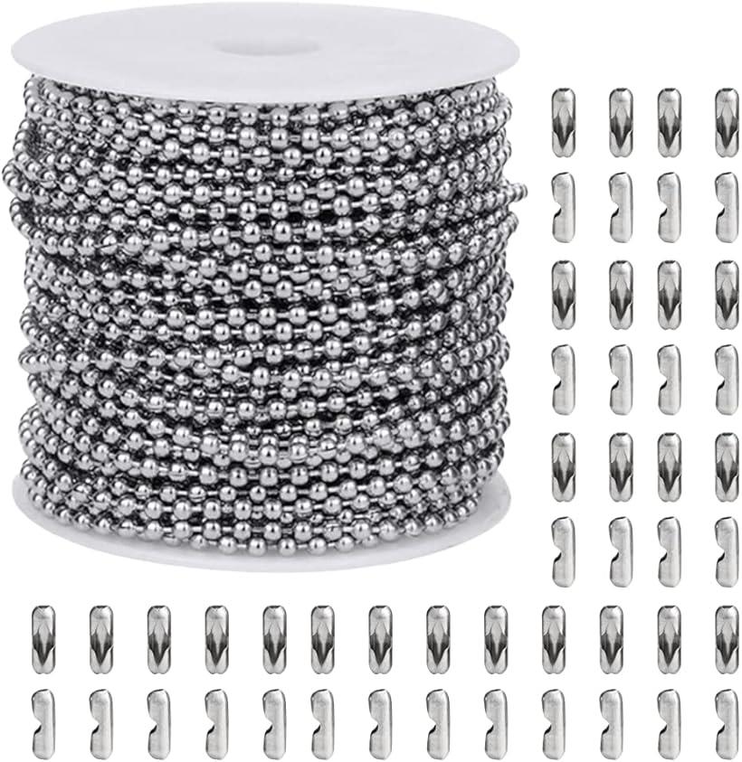 ボールチェーン キーホルダー シルバー ステンレス コネクター付き 20m