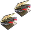 ルアーケース タックルボックス 10本収納 x 2個セット 釣り道具 ブラック 小