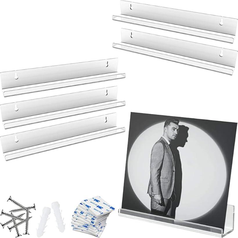 壁掛けラック 棚 ウォールラック 収納 ウォールシェルフ 壁掛け棚 クリア 6個セット