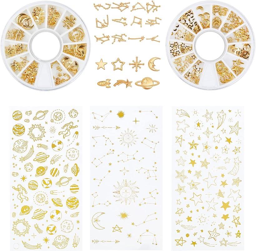 約447点 レジン封入用 星月ネイル封入 星座メタルパーツ