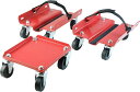 KF2011 スノーモービルドリー 3点セット スノーモービルムーバー 最大耐荷重680kg 高耐久ストラップ付き(レッド)