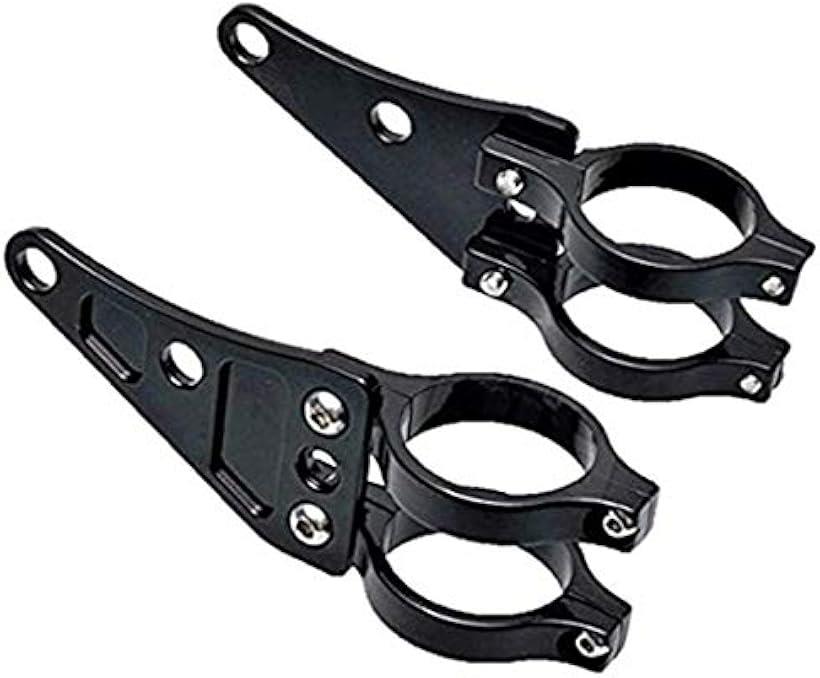 バイク 凡用 ホンダ カワサキ スズキ ヘッドライト ブラケット ステー Φ41mm ブラック 2個セット