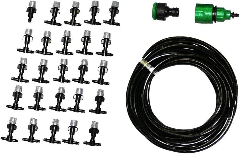 ガーデン シャワー ミスト 散水 ホース 15m ノズル 25ヶ 花壇 水まき アタッチメント付属 延長可能(15m)