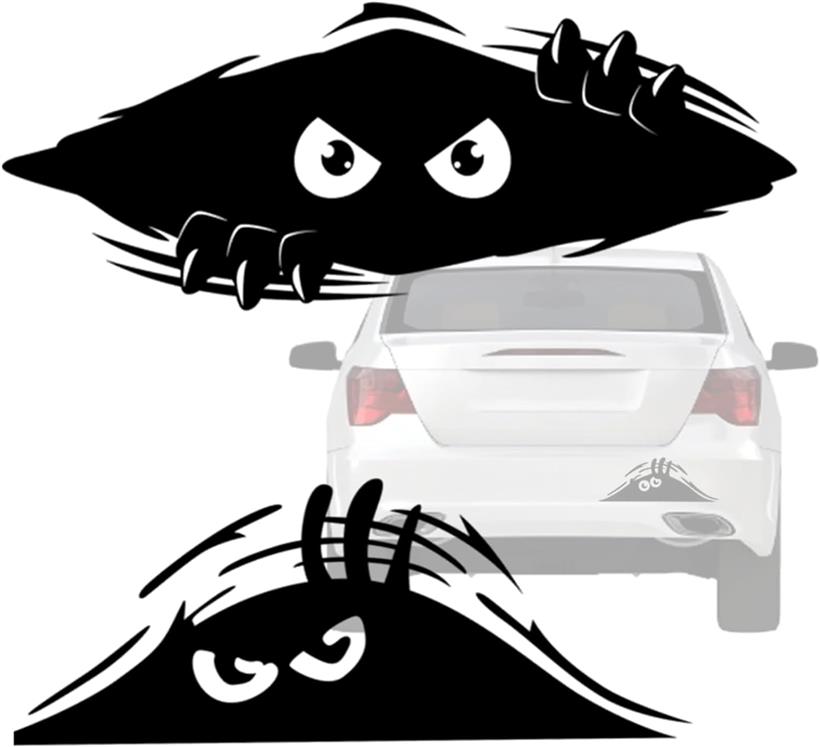 カーステッカー 車用ステッカー ブラック モンスター 2枚セット 転写式 PVC素材 車用デカール (ブラック)