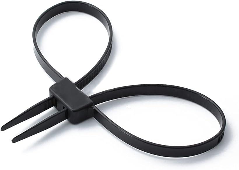 互換品ナイロン 手錠 おもちゃ コスプレ ダブルロック フリーサイズ ケーブル 黒 20個セット