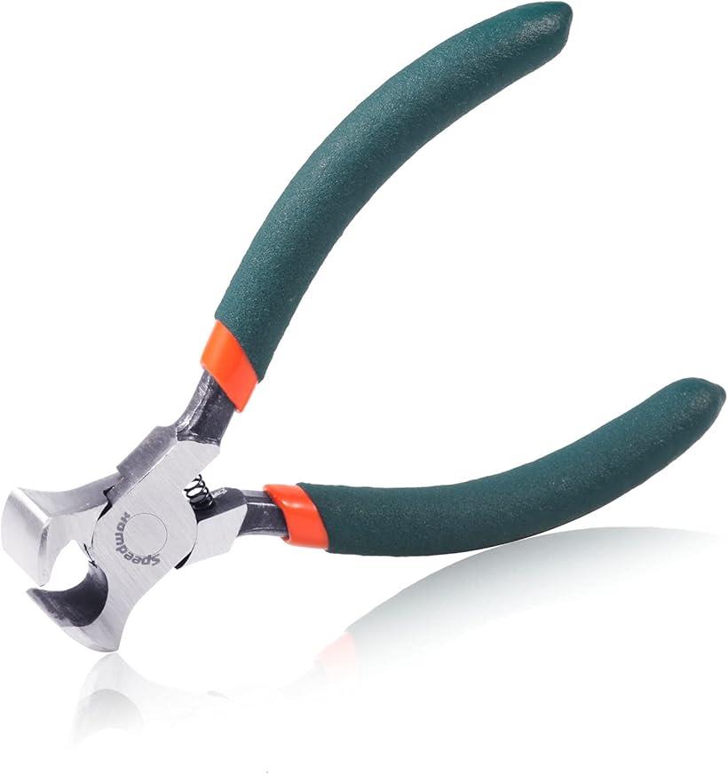 SPEEDWOX エンドニッパー ミニ 喰切ニッパー 幅広タイプ 突起物切断 精密工具 小型 125mm プロ ホビー ツール ビーズ アクセサリー製作 手芸用品 (グリーン, 125mm)
