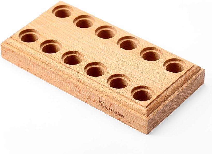 ツールスタンド ツールラック 工具収納 ウッドツールボックス 12穴 木製 工具入れ (イエロー)