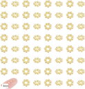 80個 フラワービーズ3mm ゴールド スペーサービーズ 菊座 花座 ステンレスビーズ メタルビーズ 金属ビーズ 光沢ビーズ ビーズチャーム ブレスレットネック...