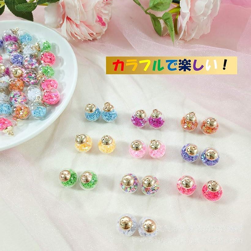 ガラスドーム 10色 16mm 50個セット ガラスチャーム パーツ ガラスビーズ ストラップ