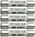 ヒューズ 電子工作 セラミックヒューズ 高速ヒューズ 電設 パーツ メタル製 ホワイト 1000V 500mA 5個セット