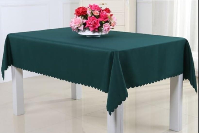 テーブルクロス 無地 フリル グリーン 135x180cm(緑, 135x180)