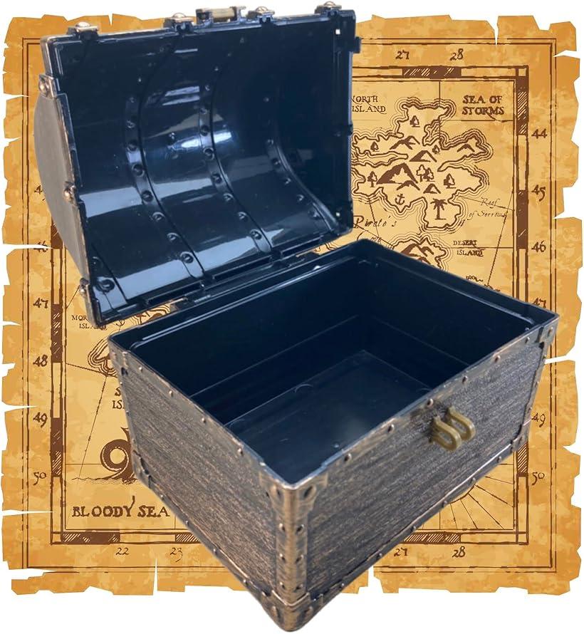 【楽天ランキング1位入賞】宝箱 鍵付き トレジャーボックス レトロデザイン 南京錠 小物入れ インテリア(1個) [2]