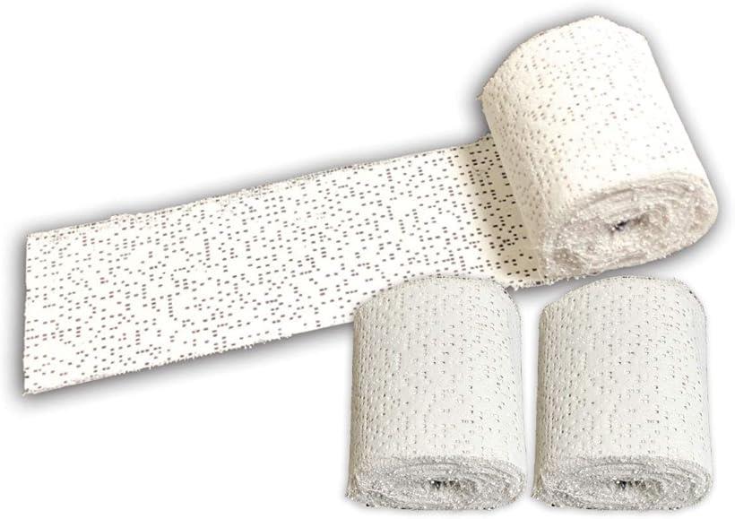 石膏テープ 3個セット プラスタークロス 造形素材 工作 クラフト用 水硬化 着色可能 幅10cmx長さ460cm (幅10cmx長さ460cm)