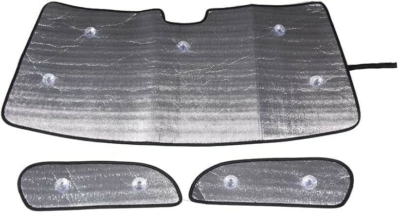Shade Goods - 互換品 ホンダ N-BOX JF3 JF4 2017-2021に適用 サンシェード 車 フロント カーシェード 遮光フロントシェード 車用サンシェード フロントガラス用 吸盤貼付 3点セット