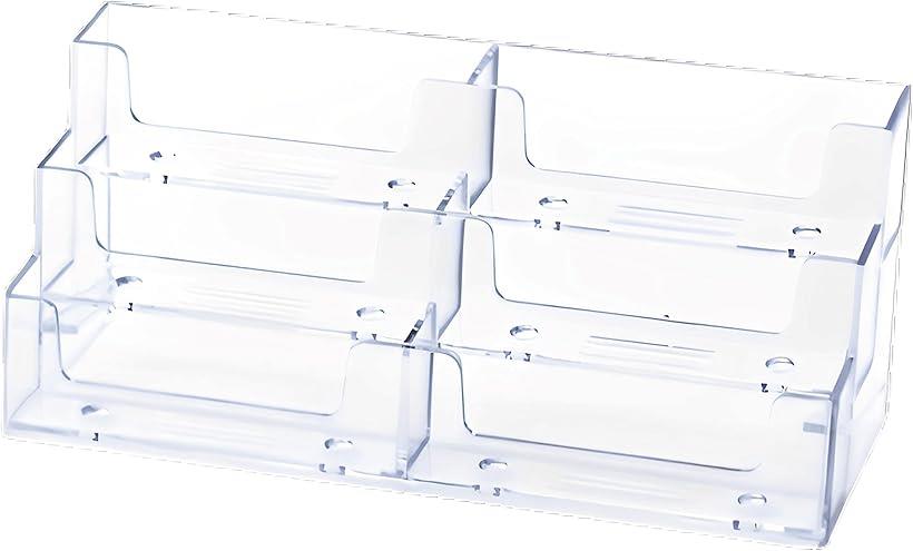 名刺 カード ホルダー スタンド アクリル ディスプレイ 横置き 2列3段 クリア