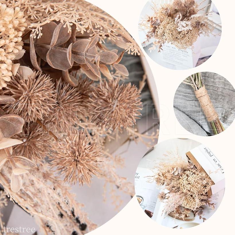 造花 インテリア ドライフラワー ブーケ 花束 ウェルカムスペース ハナタバ イミテーション(ゴールド, 30cm) [3]