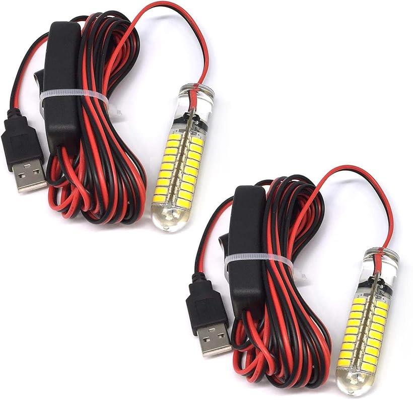 集魚灯 水中LEDライト 夜釣り ルーメン モバイルバッテリー給電可 高光度 イカ釣り 4m(発光色：白)