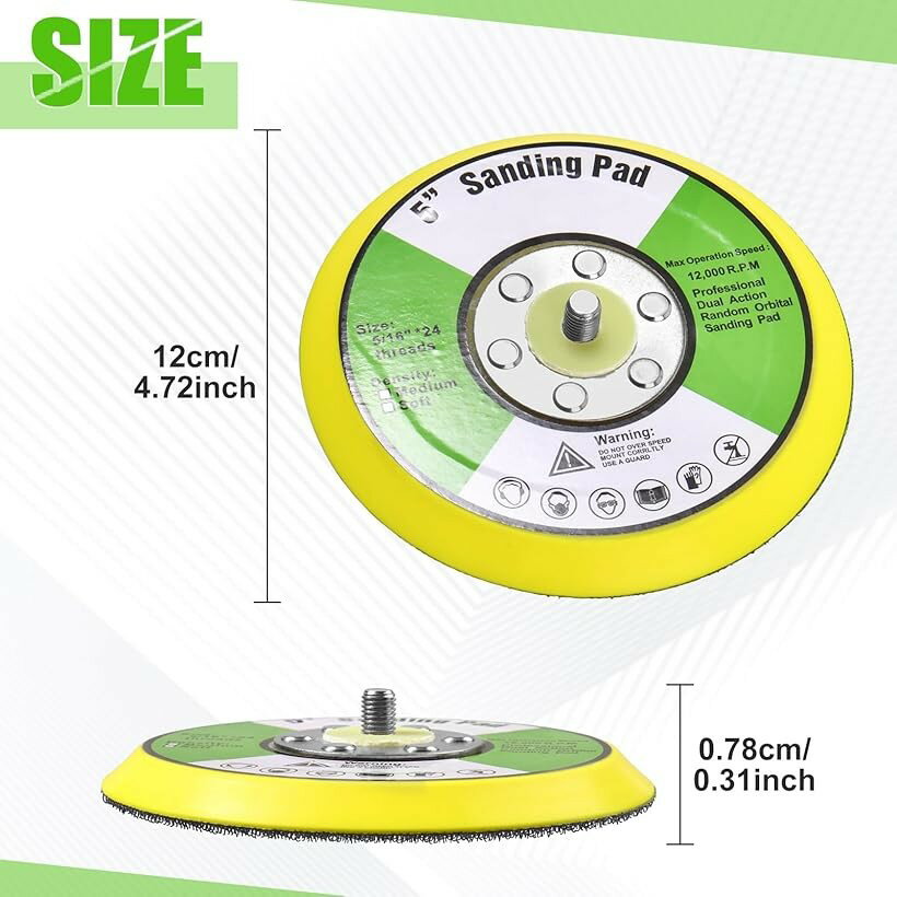 5インチ オービタルサンダー用 交換式パッド 軽量・耐衝撃 ソフトフォーム研磨パッド 木工 車磨き対応 ループ式サンドペーパー取付可能 DIY/プロ向け