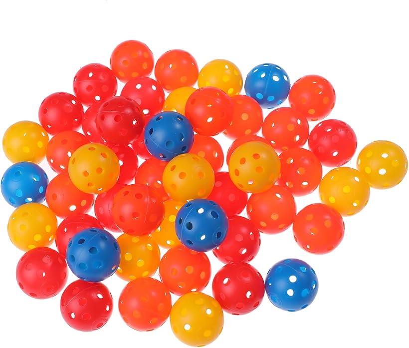 穴あきボール 黄色 50個セット バッティング練習用 野球 トスバッティング ティーバッティング 子供用にも