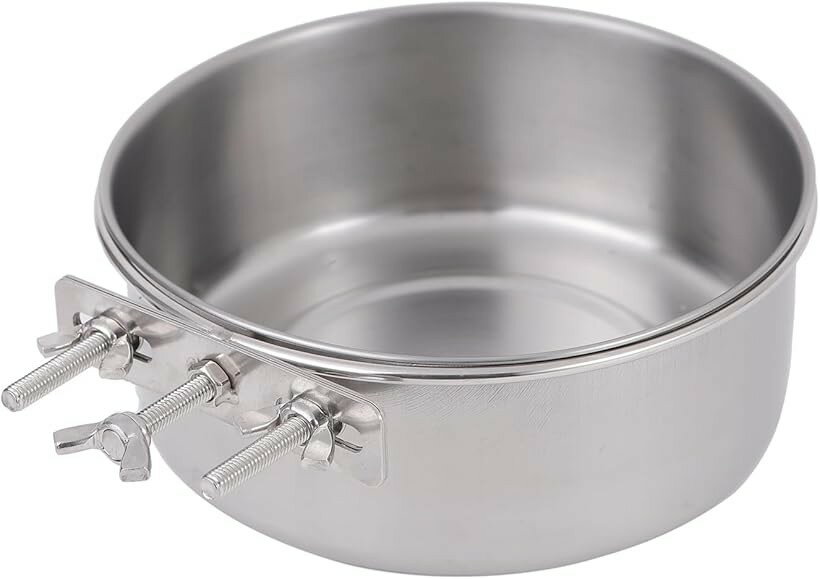 犬 ステンレス フードボウル クレート 水 食品 こぼれない 金属 ケージ 犬小屋 吊り下げ ペット 中 ＆ ..