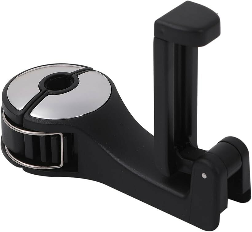 フック ヘッドレスト 車 収納 カー用品 荷物かけ 便利グッズ (ブラック)