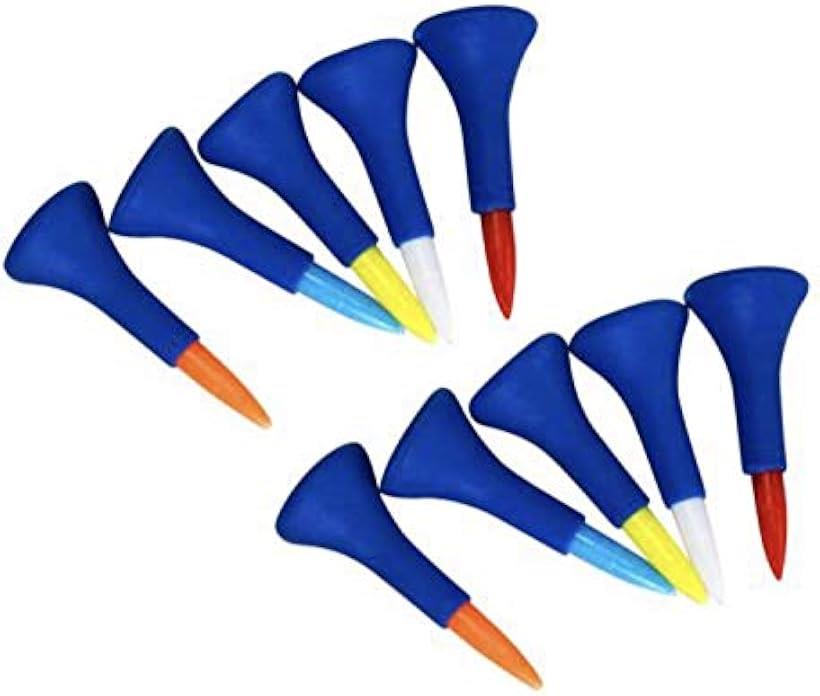 ゴルフショートティー 45mm 10本セット ラバークッション ゴルフティー ヒットインパクト軽減 ゴルフ用品(45mm)