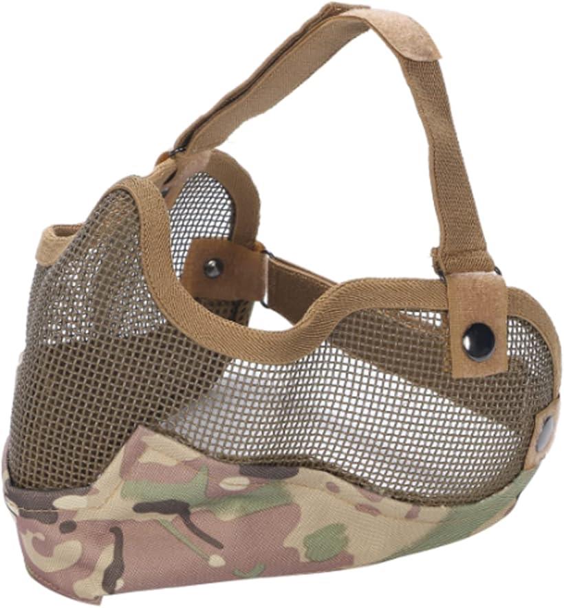 サバゲー マスク フェイスガード フェイスマスク 顔面 頬 顎 耳保護付き 曇らない メッシュマスク サバゲー装備 CP迷彩(CP迷彩)