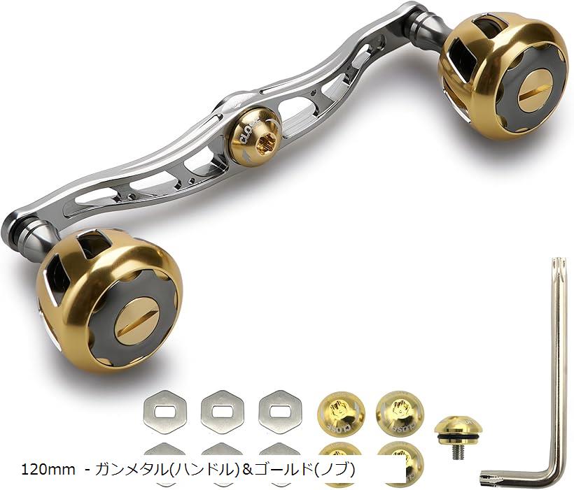 バリエーションコード : 2b230rgtuo商品コード2b929u84c5商品名130/120mm リール ハンドル 32mmノブ搭載 シマノ ダイワ アブガルシア 通用 ベイトリール 用 Wheel Series 120mm - ガンメタル ハンドル＆ゴールド ノブ 902ブランドHEIGHTENカラーガンメタル(ハンドル)＆ゴールド(ノブ)サイズ等120mm/130mm「特徴」直径32mm中空軽量デザイン、120mm/130mmダブルハンドル。「サイズ」ノブ直径32mm、ハンドル軸心距離120mm/130mm 「総重」37g / 45g「素材」70シリーズ航空アルミ。「付属」4x7mmセンターナット2個、5x8mmセンターナット2個、DAIWA STEEZセンターナット1個、6角ワッシャー 6個(取付部4x7mm、5x8mm)、梅レンチ1個。「適応機種」取付部4x7mm、5x8mmのDAIWA， SHIMANO， ABU GARCIAのベイトリールに適用。※ 他ネットショップでも併売しているため、ご注文後に在庫切れとなる場合があります。予めご了承ください。※ 品薄または希少等の理由により、参考価格よりも高い価格で販売されている場合があります。ご注文の際には必ず販売価格をご確認ください。※ 沖縄県、離島または一部地域の場合、別途送料の負担をお願いする場合があります。予めご了承ください。※ お使いのモニタにより写真の色が実際の商品の色と異なる場合や、イメージに差異が生じることがあります。予めご了承ください。※ 商品の詳細（カラー・数量・サイズ 等）については、ページ内の商品説明をご確認のうえ、ご注文ください。※ モバイル版・スマホ版ページでは、お使いの端末によっては一部の情報が表示されないことがあります。すべての記載情報をご確認するには、PC版ページをご覧ください。