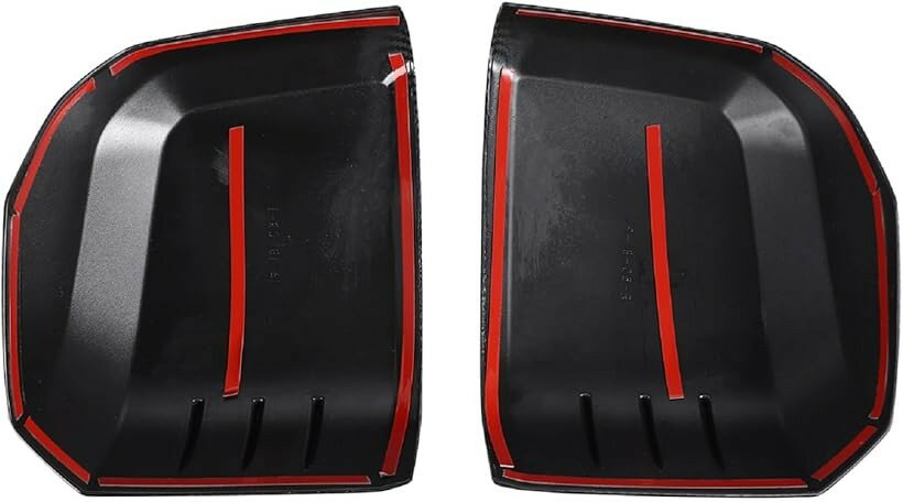 互換品 トヨタ ハイエース/HIACE 200系 6型 7型 専用設計 サイドミラー ドアミラー ガーニッシュ カバー パネルカバー エアロフィン付き 取り付け簡単 飛び石 傷 割れ 防止 プロテクター 保護 ドレスアップ (カーボン)