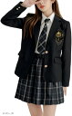 ブレザー 女子高生 スクール 学生服 コスプレ 仮装(ネイビー, M)