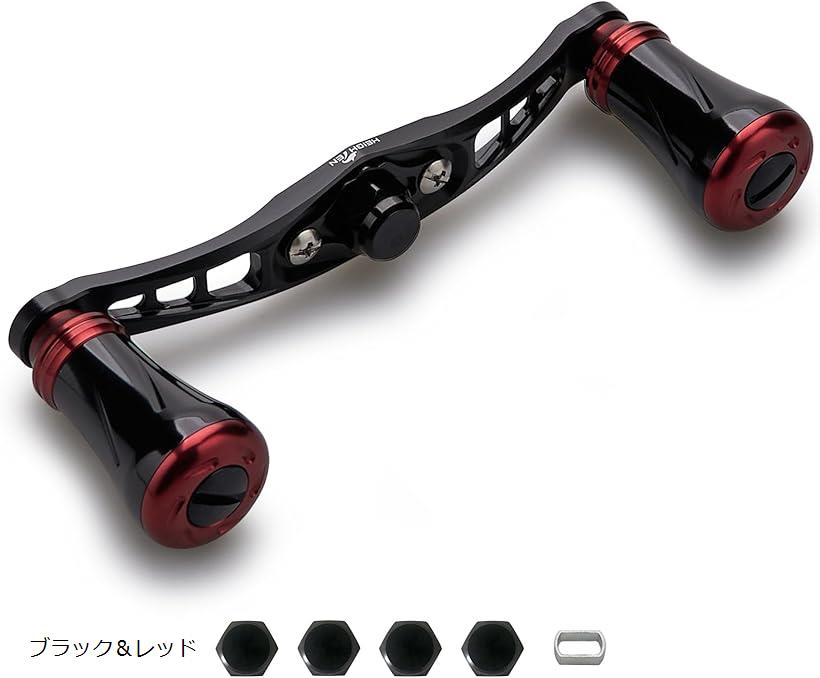 Boat Fishing - 92mm リール ハンドル 19mm ノブ搭載 シマノ SHIMANO ダイワ DAIWA アブ Abu 通用 ベイトリール Wing Pillar Series ブラック＆レッド 921 (ブラック＆レッド)