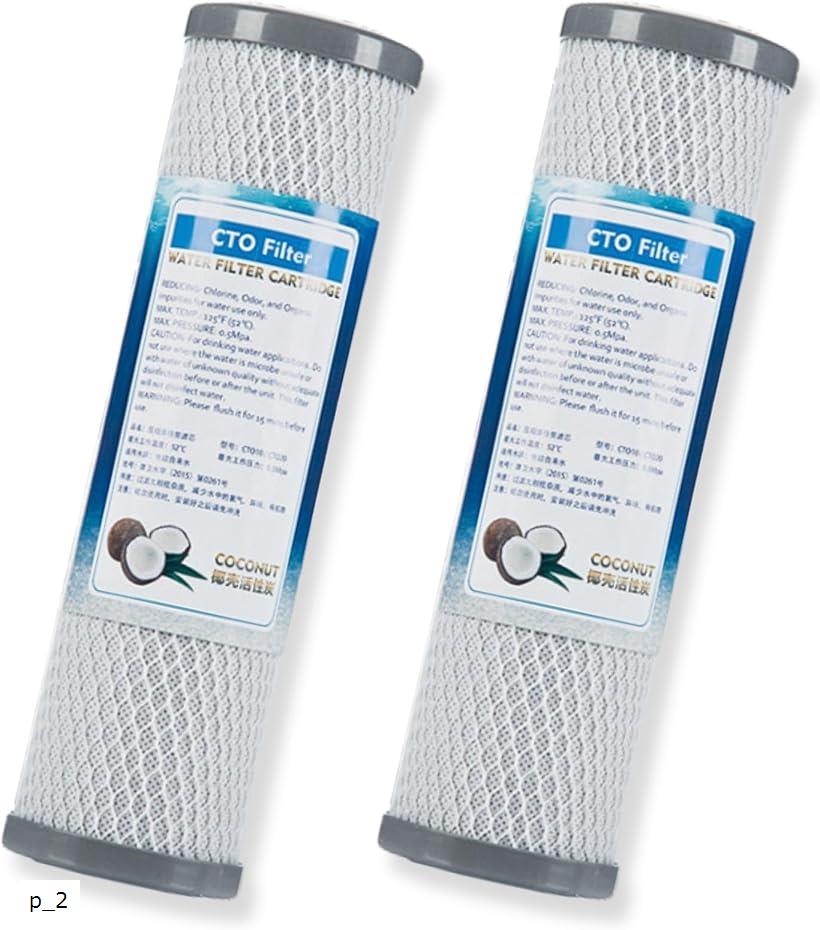 互換品 社外 アクアリウム 水槽 浄水器 フィルター CTO スタンダード ヤシ殻 圧縮活性炭 塩素 味 臭い 吸着 除去 10インチ 2本 (p_2)