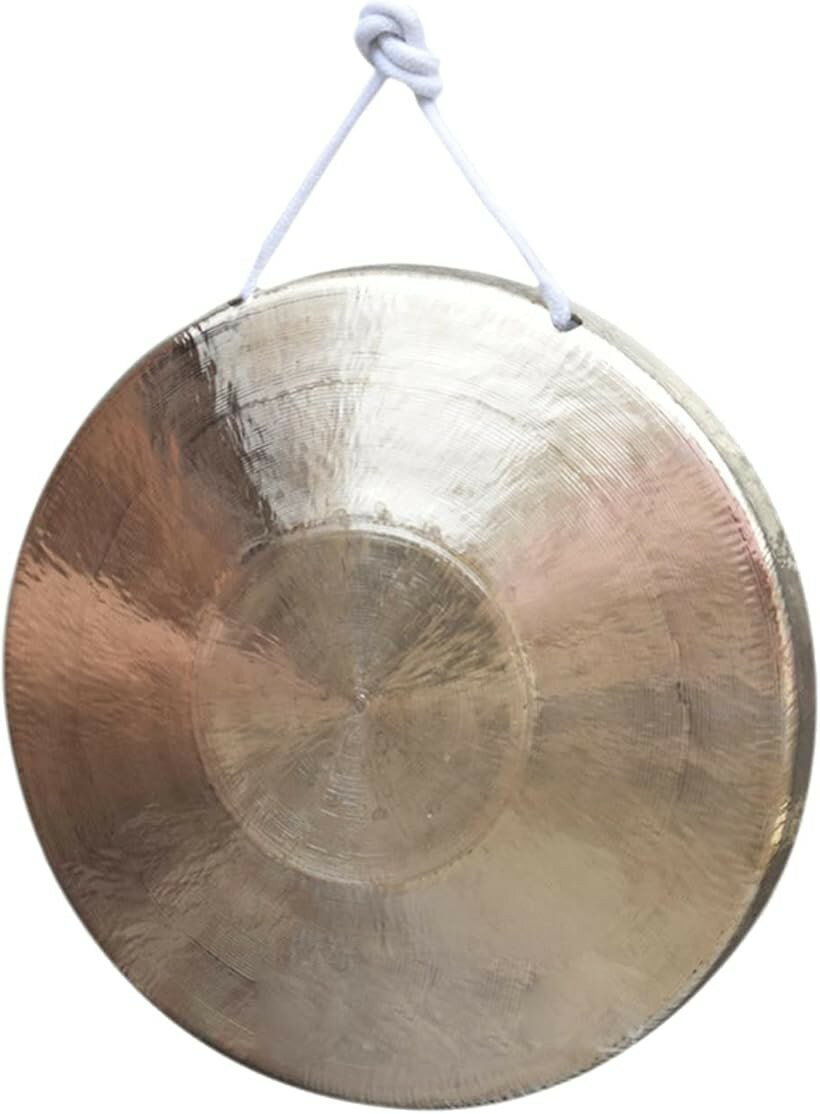 ドラ 銅羅 楽器 タムタム ゴング 打楽器 太鼓 合図 銅製 (ゴールド)