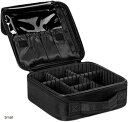 メイクボックス メイクポーチ コスメボックス 化粧ポーチ 大容量 化粧品 メイク収納 コスメ収納 23.5cmx26.5cm S(Black, Small)